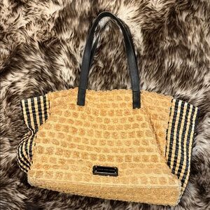 Marc By Marc Jacobs Isle De Sea Tan and Black Jute Shoulder Bag